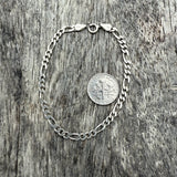 Vintage Sterling Figaro Chain Bracelet