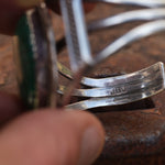Vintage Sterling Malachite Roper Cuff