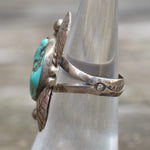 Vintage Sterling Turquoise Feather Ring 5.75