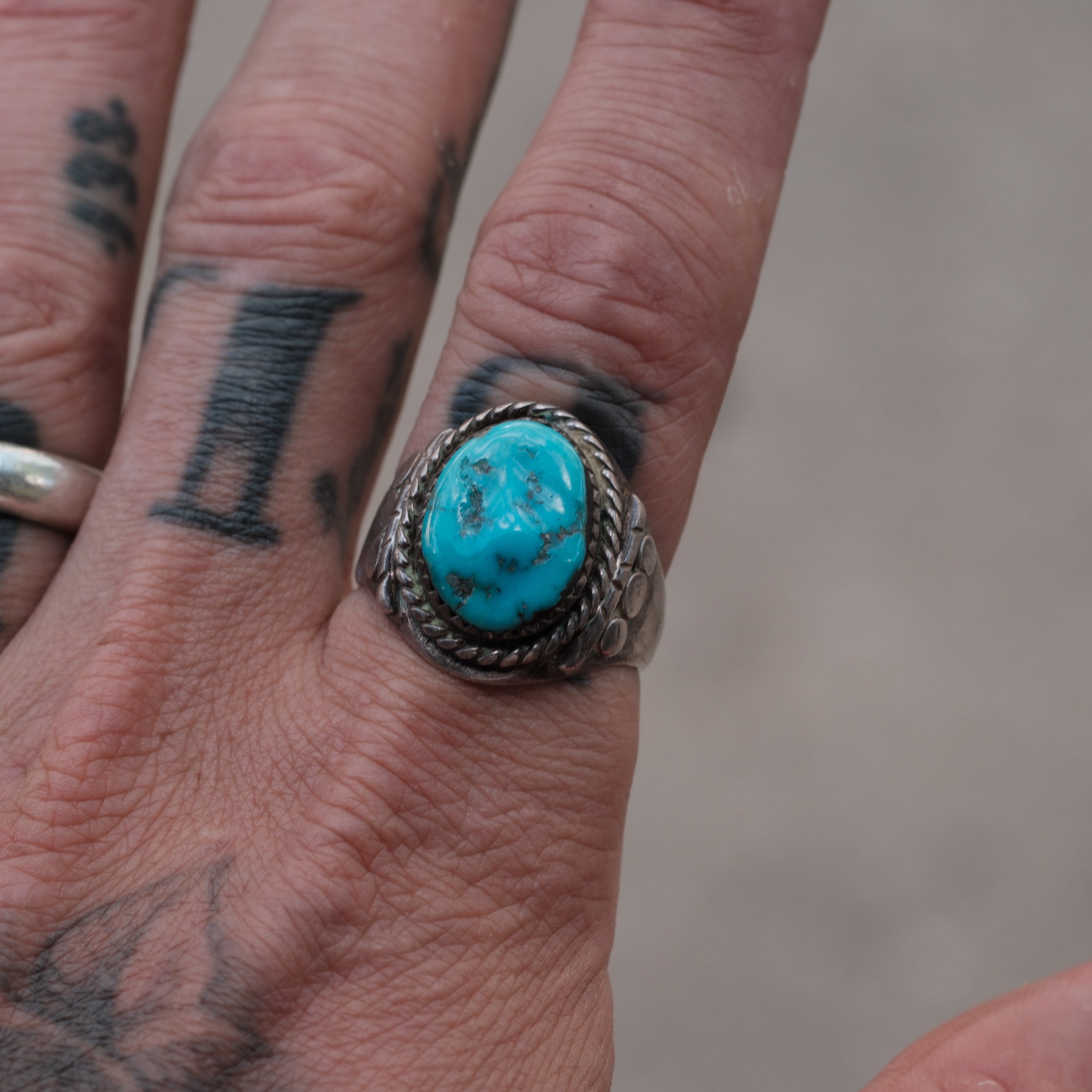 Vintage Sterling Turquoise Ring 11