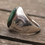 Vintage Sterling Turquoise Stamped Band Ring 8