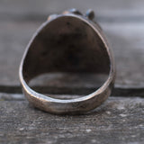 Vintage Sterling Turquoise Feather Ring 10