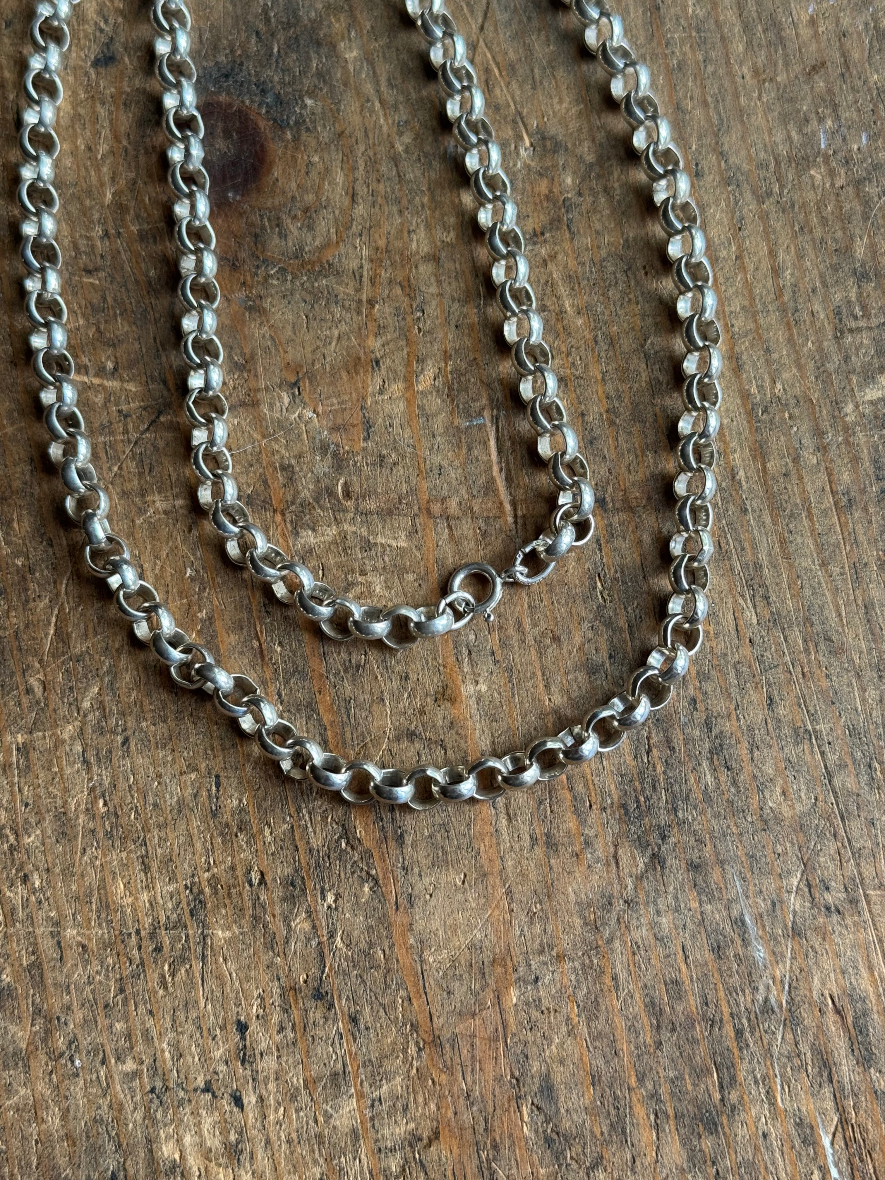 Vintage Sterling Silver 23” Rolo Chain