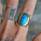 Vintage Sterling Turquoise Inlay Ring 10