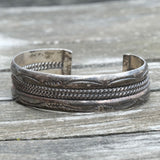 Vintage Sterling Silver Stamped Cuff