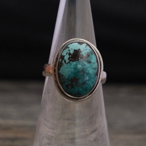 Vintage Sterling Turquoise Ring 5.25