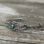 Vintage Sterling Turquoise Thunderbird Cuff