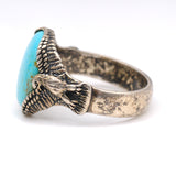 Vintage Sterling Turquoise Eagle Ring 13