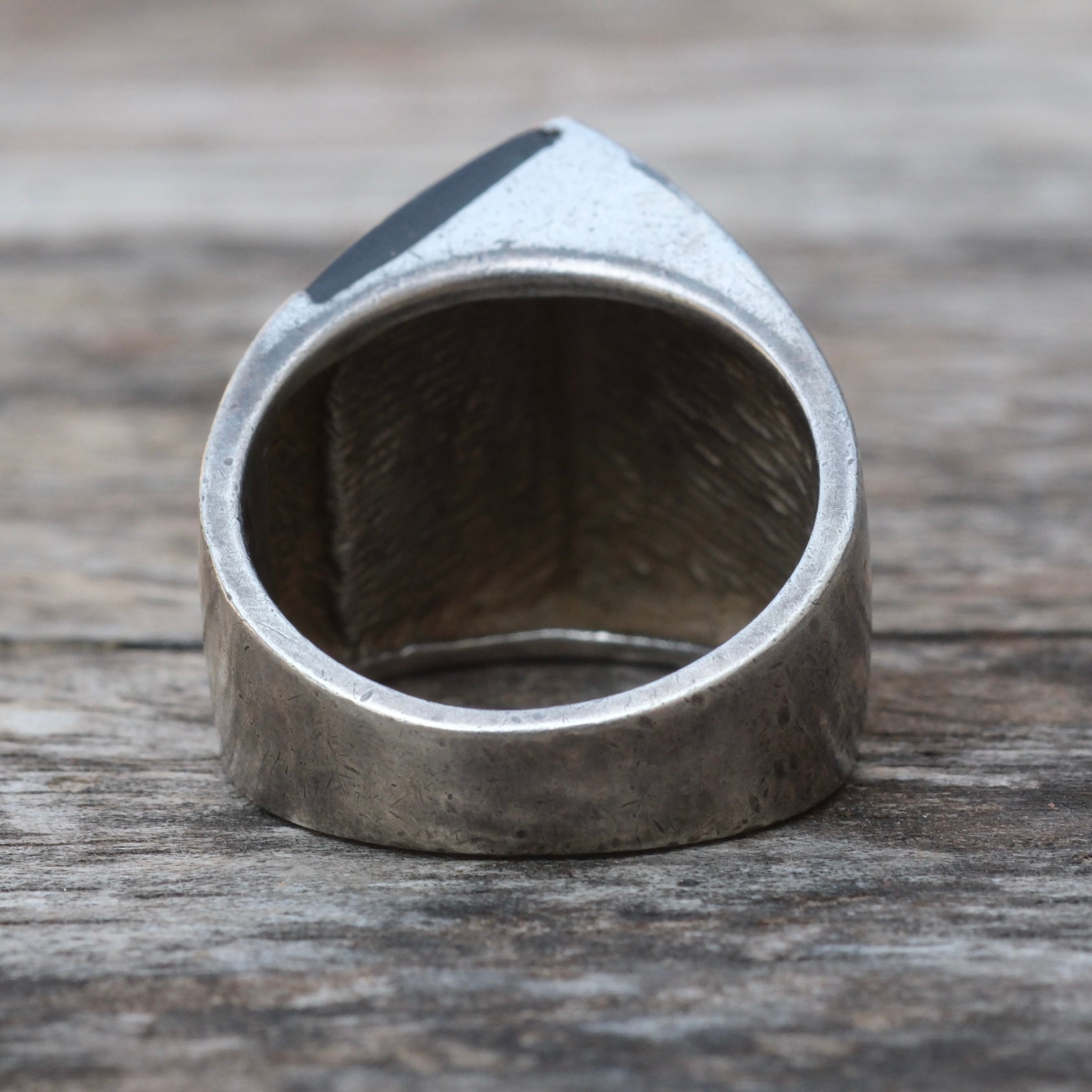 Vintage Sterling Onyx Ring 6.5