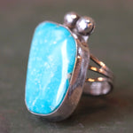 Vintage Sterling Turquoise Ring 6.75