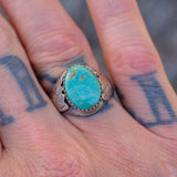 Vintage Sterling Turquoise Ring 9.5