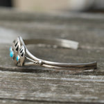 Vintage Sterling Turquoise Bear Paw Cuff