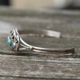Vintage Sterling Turquoise Bear Paw Cuff