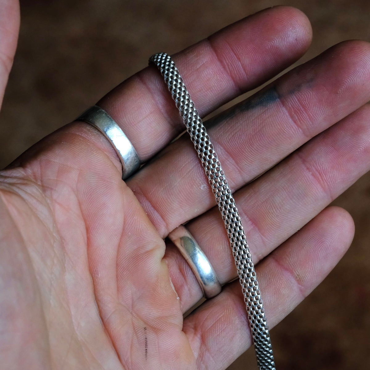 Vintage Sterling Woven Chain Bracelet