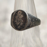 Vintage Sterling Engraved Signet Ring 5.75