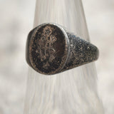 Vintage Sterling Engraved Signet Ring 5.75