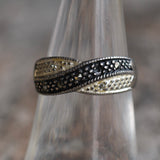 Vintage Sterling Marcasite Band 6.5