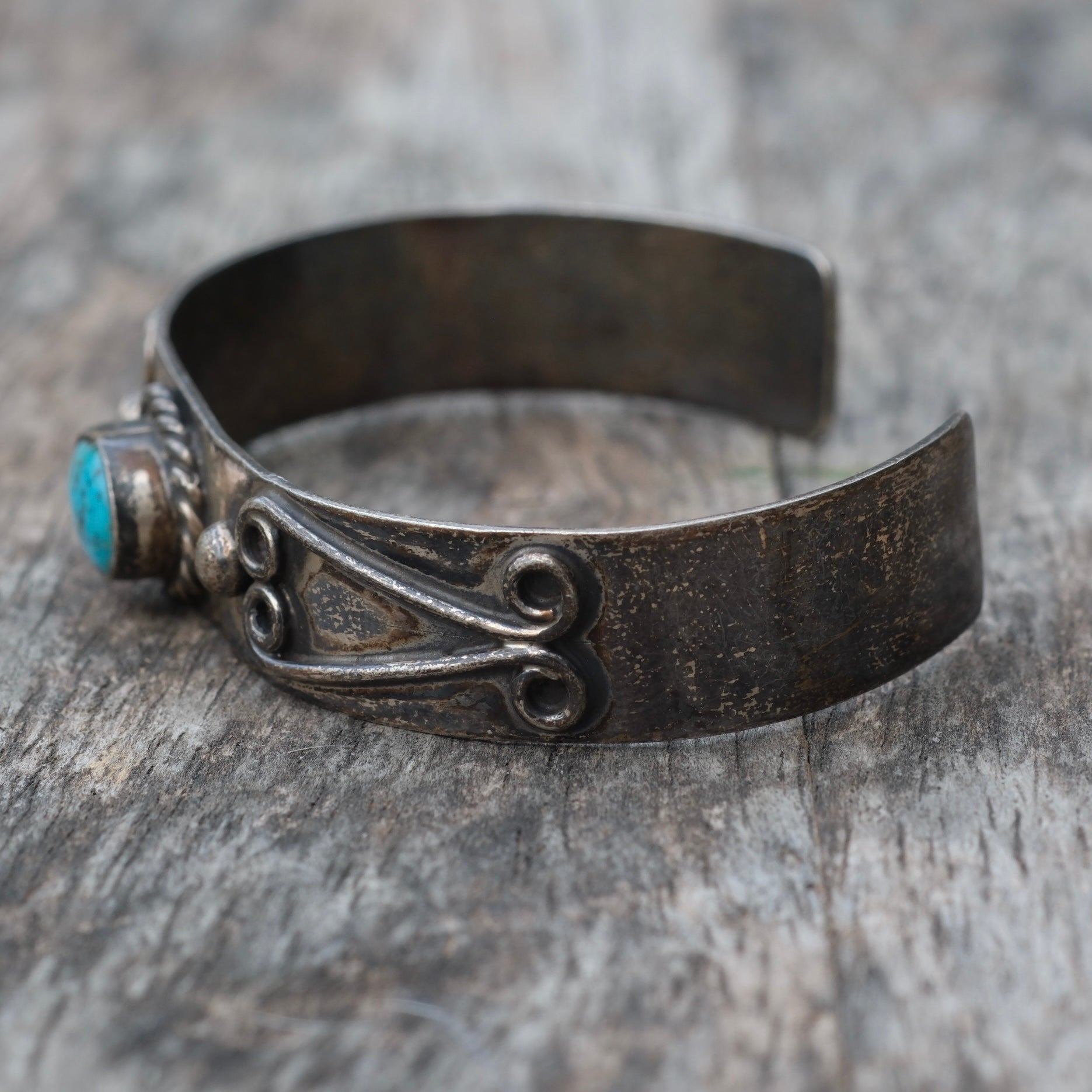 Vintage Sterling Turquoise Cuff Bracelet