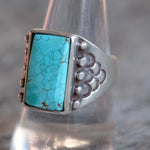 Vintage Sterling Turquoise Ring 9.75