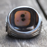 Vintage Sterling Abalone USN Ring 9.5