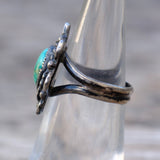 Vintage Sterling Turquoise Florette Ring 5