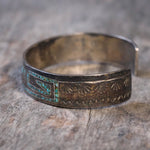 Vintage Sterling Turquoise Inlay Cuff