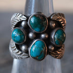 Vintage Sterling 4-Stone Turquoise Ring 6