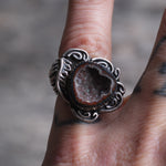 Vintage Sterling Geode Ring 5.25