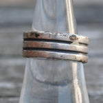 Vintage Sterling Silver Ribbed Band 7.75