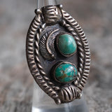 Vintage Sterling 2-Stone Turquoise Ring 6