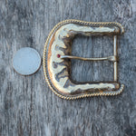 Vintage MF Western Products Filigree Belt Buckle 1.5"
