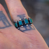 Vintage Sterling Turquoise Inlay Band 6
