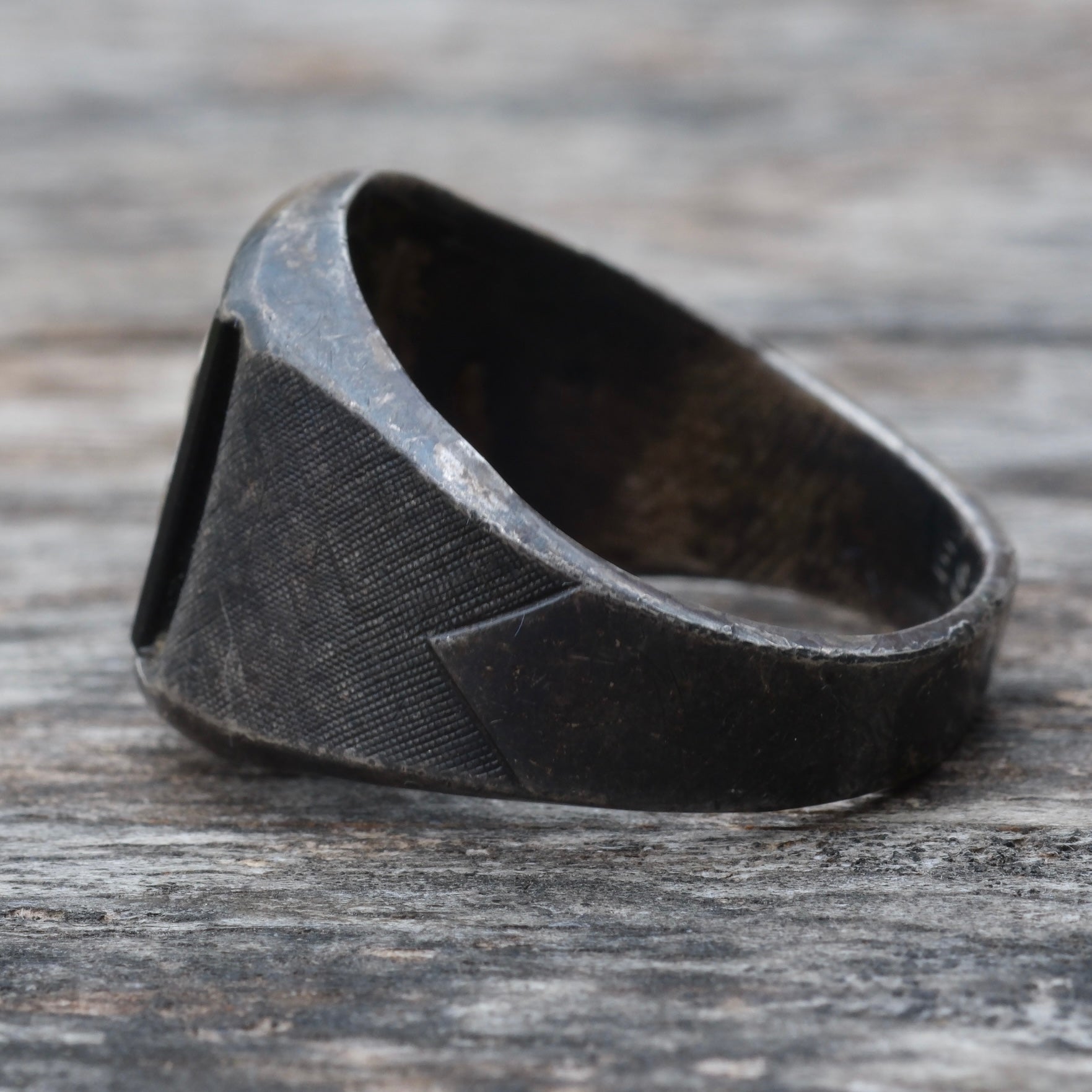 Vintage Sterling B Initial Signet Ring 10