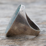 Vintage Sterling Crushed Turquoise Inlay Ring 8
