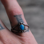 Vintage Sterling Turquoise Ring 8.75