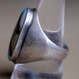Vintage Sterling Turquoise Onyx and MOP Inlay Ring 10.75