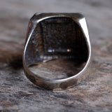 Vintage Sterling Turquoise Signet Ring 12.75