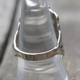 Vintage White Bronze Biker Ring 8.75