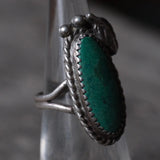 Vintage Sterling Turquoise Feather Ring 4.5