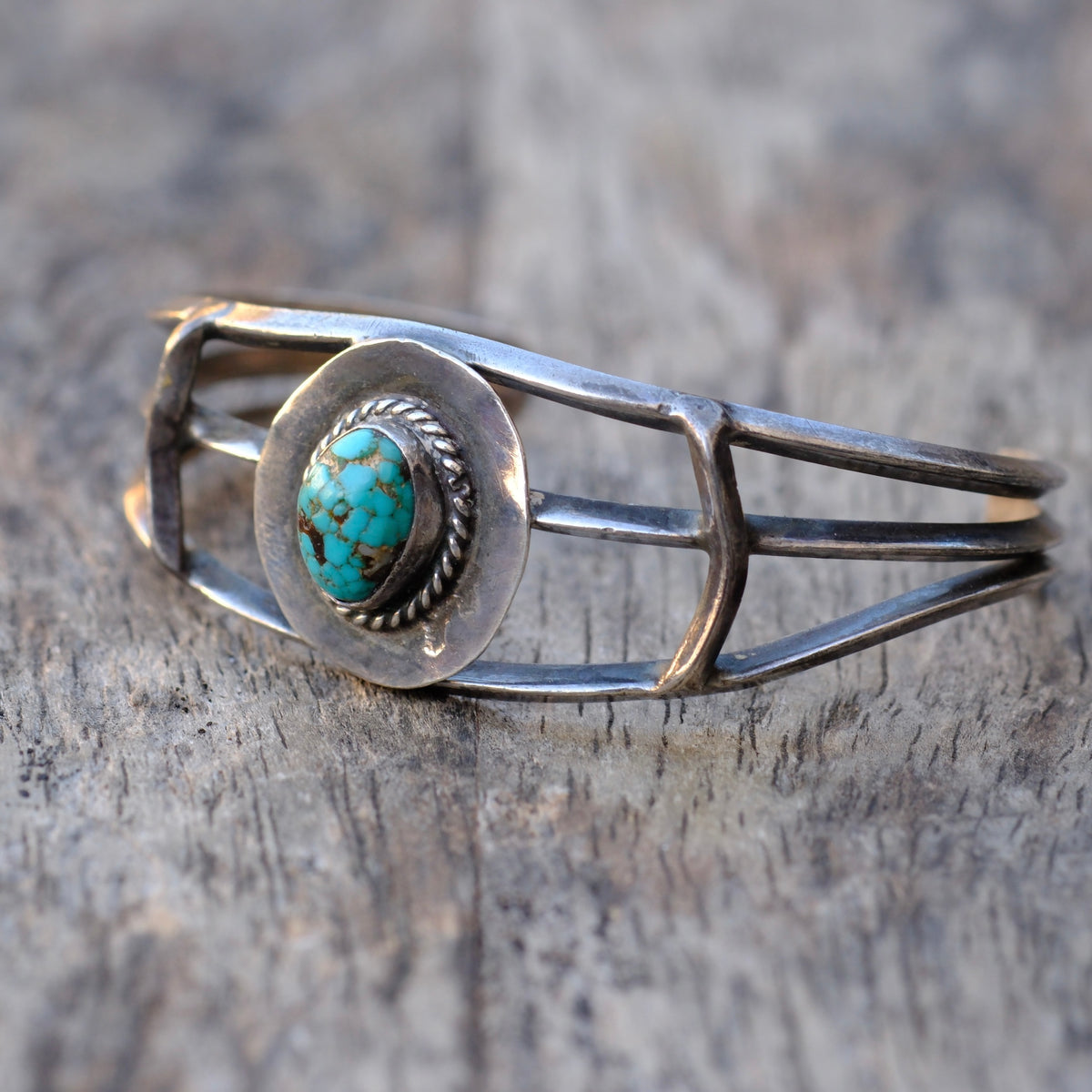 Vintage Sterling Turquoise Cuff Bracelet