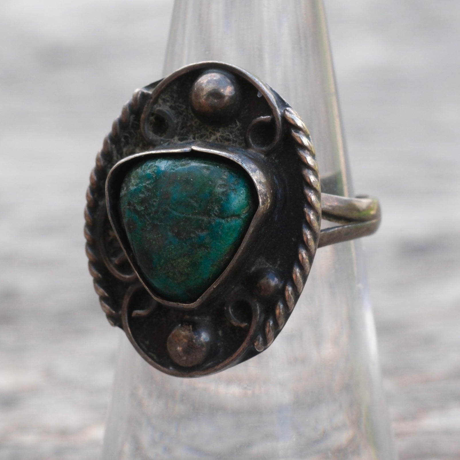 Vintage Sterling Turquoise Ring 6.25