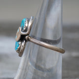 Vintage Sterling Effie Turquoise Snake Ring 6.5