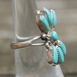 Vintage Sterling Turquoise Cluster Ring 4.75