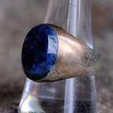 Vintage Sterling Lapis Signet Ring 10