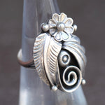 Vintage Sterling Silver Feather Ring 5.5