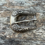 Vintage Sterling Floral Ladies Belt Buckle