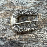 Vintage Sterling Floral Ladies Belt Buckle