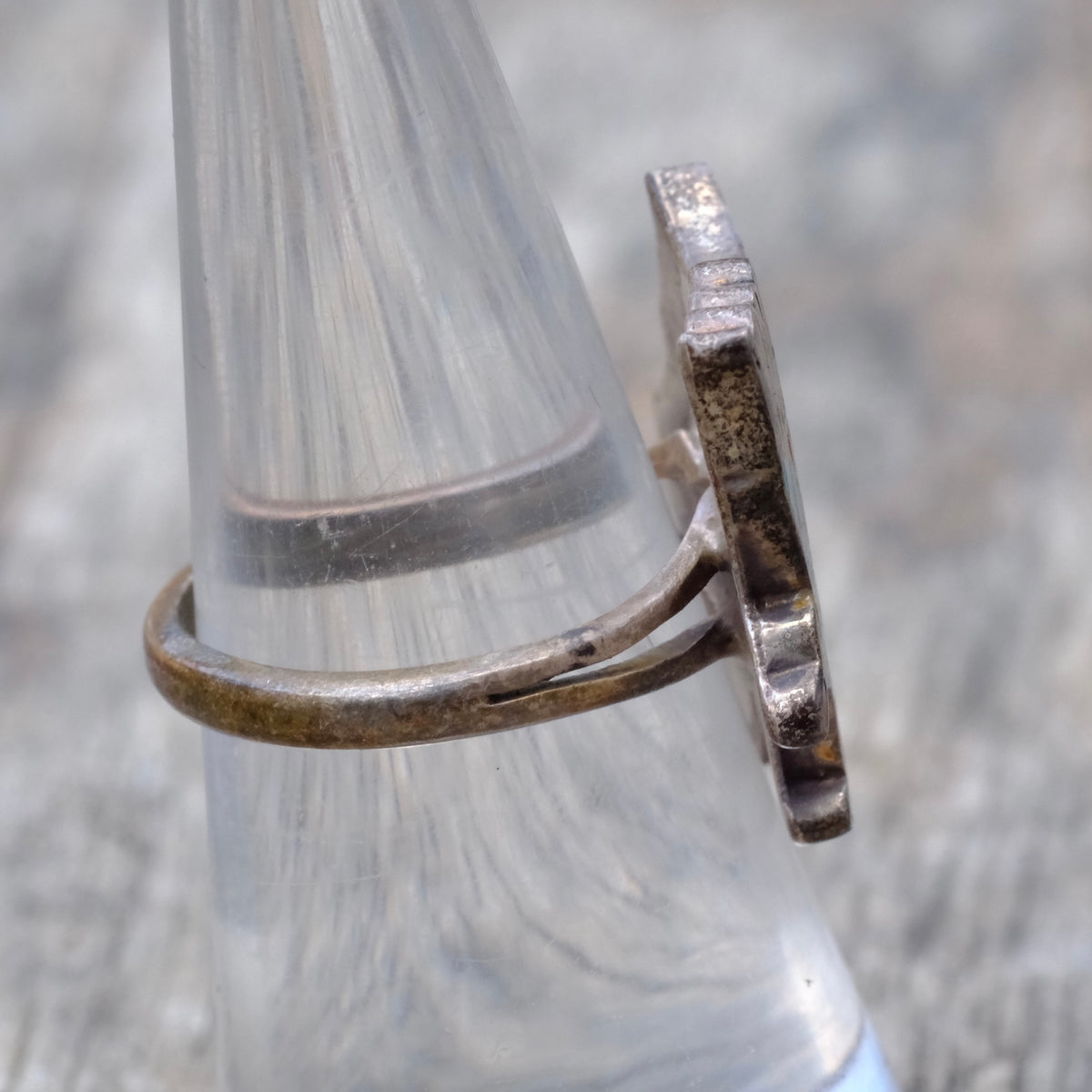 Vintage Sterling Multi Stone Inlay Eagle Ring 6.75
