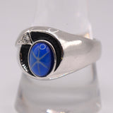 Vintage Sterling White Gold Electroplated Star Saphire Ring 11