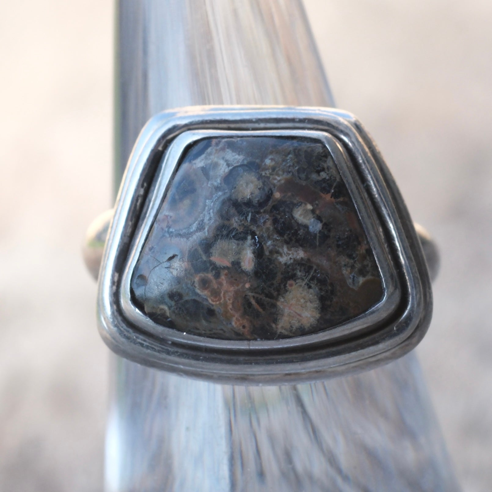 Vintage Sterling Jasper Ring 6